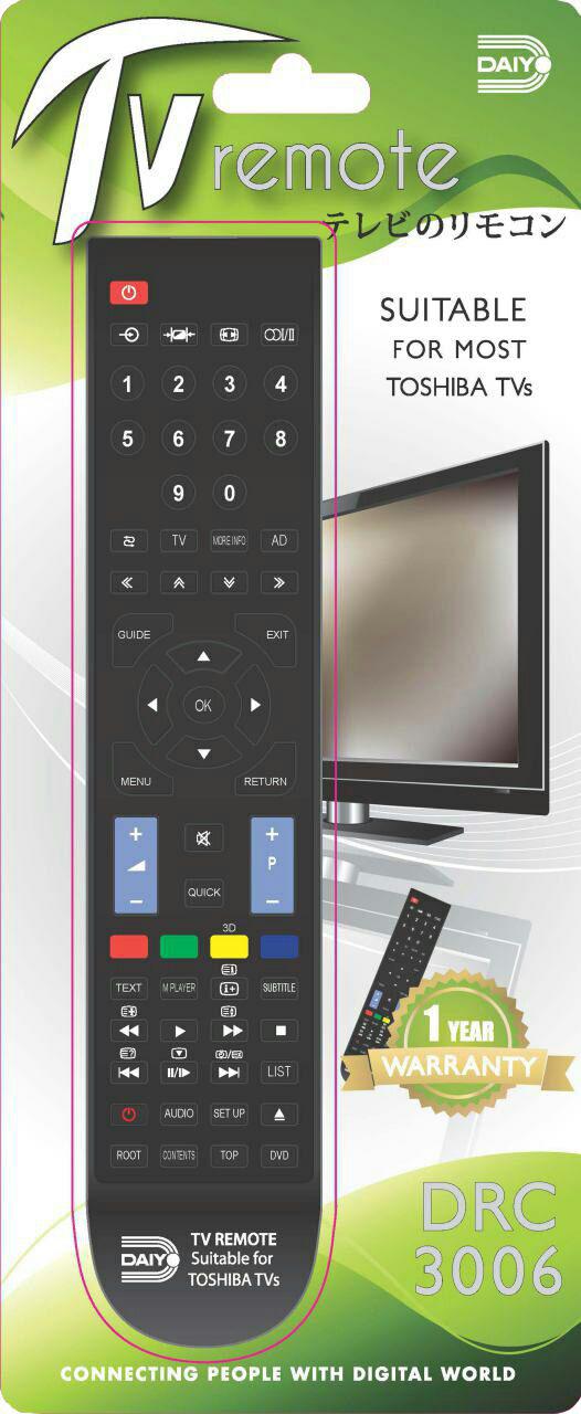 ریموت کنترل دایو مدل DRC 3006 برای تلویزیون توشیبا